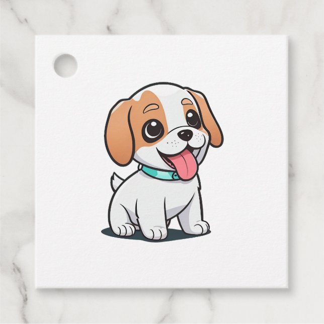 Cute Puppy Favour Tags (Front)