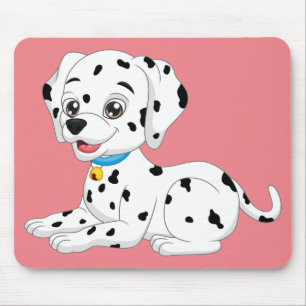 Cute Puppy Fire Dog Pink Cartoon Dalmatian Mouse Mat