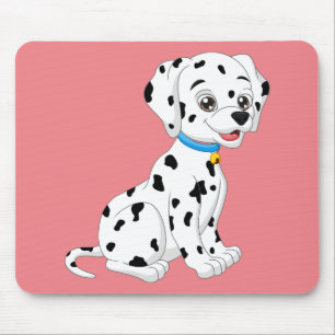 Cute Puppy Fire Dog Pink Cartoon Dalmatian Mouse Mat