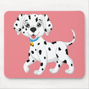 Cute Puppy Fire Dog Pink Cartoon Dalmatian Mouse Mat