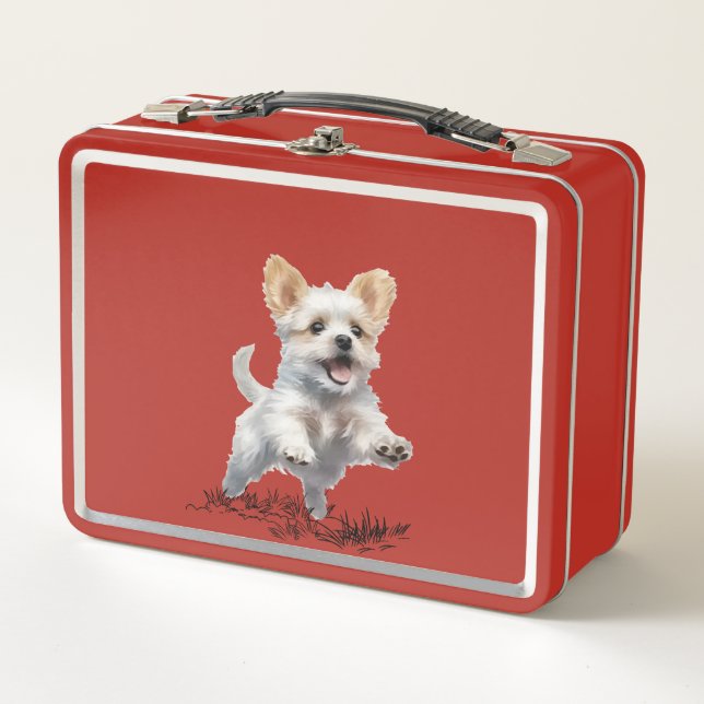 Cute Puppy for Metal Lunch Box  (Front)