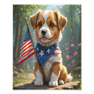 Cute puppy fourth of July Photo Print