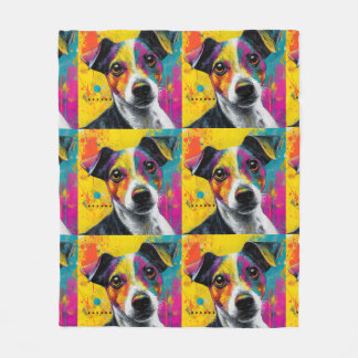 Cute Puppy Funny Dog Mixed Media Animal Pet Fleece Blanket