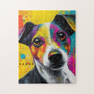 Cute Puppy Funny Dog Mixed Media Animal Pet Jigsaw Puzzle