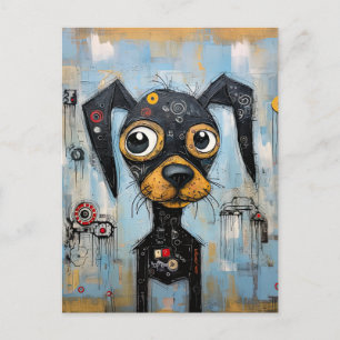 Cute Puppy Funny Dog Mixed Media Animal Pet Postcard
