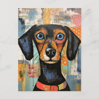 Cute Puppy Funny Dog Mixed Media Animal Pet Postcard