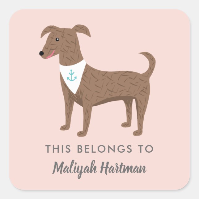 Cute Puppy Girls School Name Labels (Front)