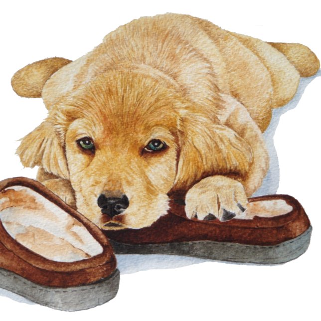 cute puppy golden retriever cuddling slippers large tote bag (Creator Uploaded)