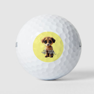 Cute puppy Golf Bols  Golf Balls