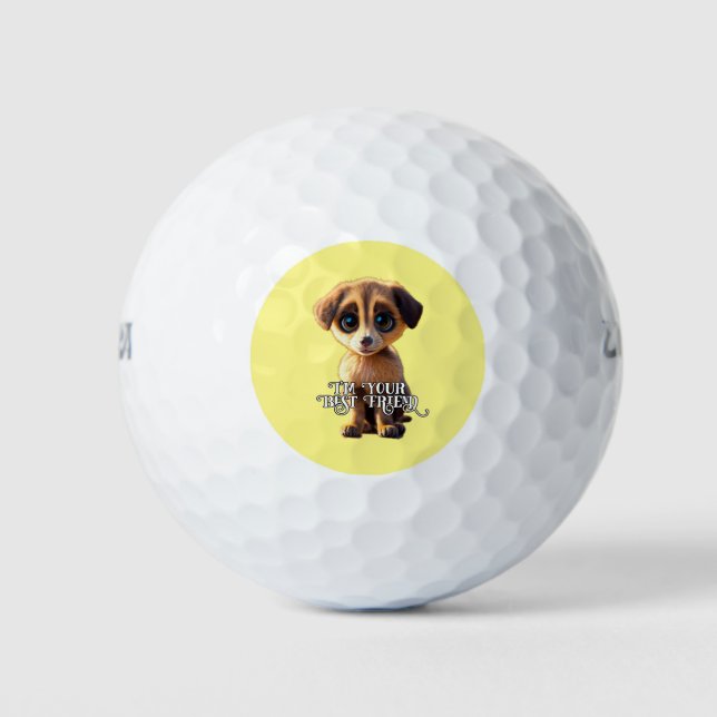 Cute puppy Golf Bols  Golf Balls (Front)