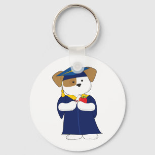 Cute Puppy Graduation Key Ring