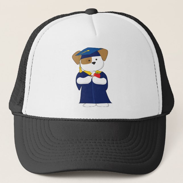 Cute Puppy Graduation Trucker Hat (Front)