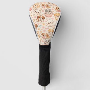 Cute Puppy Hearts Watercolor Pattern (5) Golf Head Cover