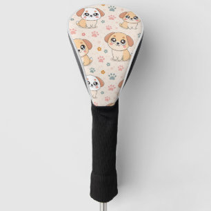 Cute Puppy Hearts Watercolor Pattern (6) Golf Head Cover