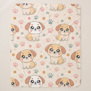 Cute Puppy Hearts Watercolor Pattern (6) Sherpa Blanket