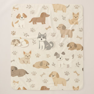 Cute Puppy Hearts Watercolor Pattern (7) Sherpa Blanket