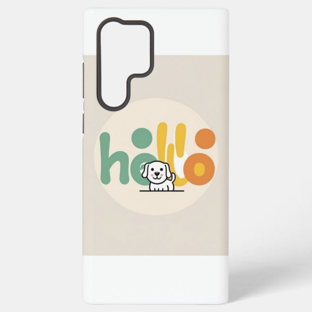 Cute Puppy “Hello” Mobile Case (Back)