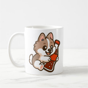 Cute Puppy Hugging Soda Bottle Coffee Mug