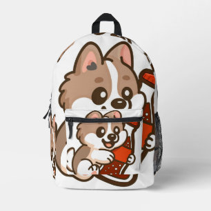 Cute Puppy Hugging Soda Bottle Printed Backpack