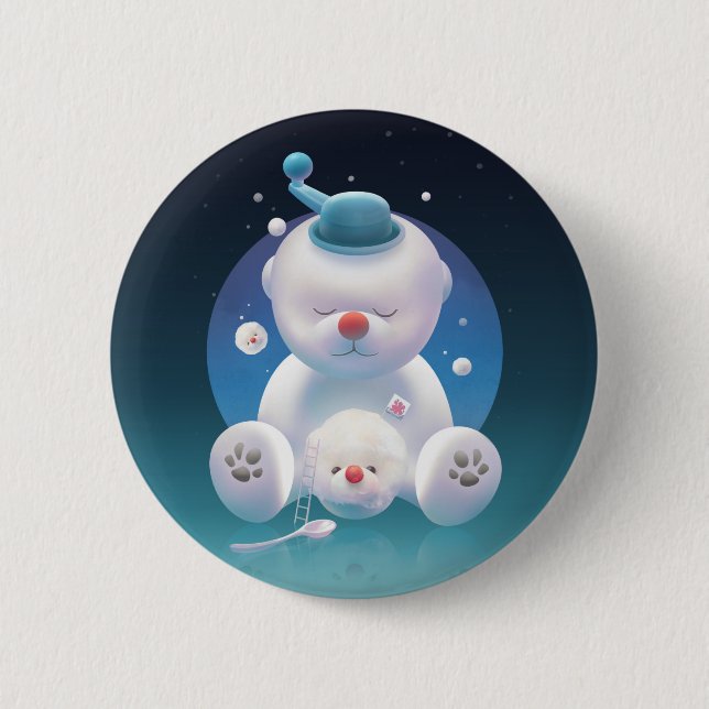 Cute Puppy Ice Shaver 6 Cm Round Badge (Front)