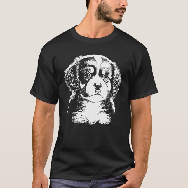 Cute Puppy Illustration T-Shirt (Front)