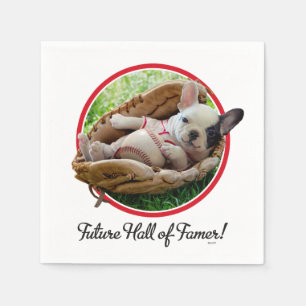 Cute Puppy in a Baseball Mitt Napkin