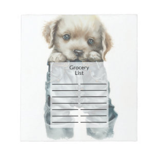 Cute Puppy in Jeans Art Notepad