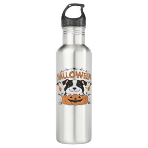 Cute Puppy in Pumpkin – Halloween Dog Illustration 710 Ml Water Bottle