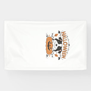 Cute Puppy in Pumpkin � Halloween Dog Illustration Banner