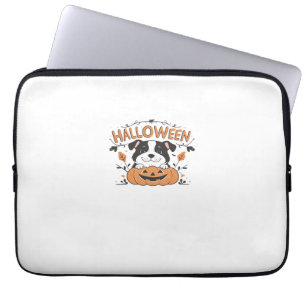 Cute Puppy in Pumpkin � Halloween Dog Illustration Laptop Sleeve