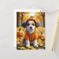 Cute Puppy in Pumpkin Halloween Dog Lovers