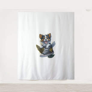 Cute Puppy In Sneaker Tapestry
