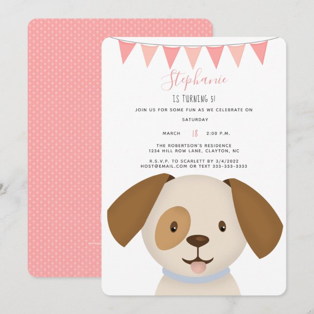 Cute Puppy Invitation (Front/Back)