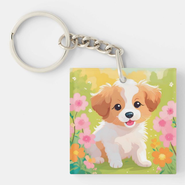 Cute Puppy Key Ring (Front)
