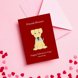 Cute Puppy Kids Classroom Valentines Note Card