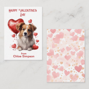 Cute Puppy Kid's Valentine Classroom Party Card