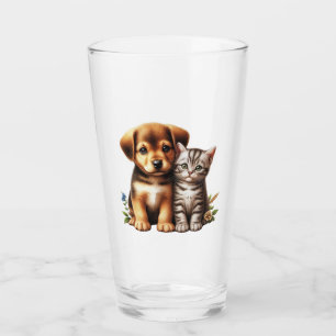 Cute puppy/kitten  glass