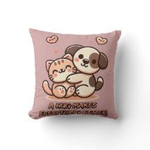 Cute Puppy & Kitten Hug - Adorable Kawaii Design