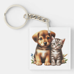 Cute puppy/kitten key ring