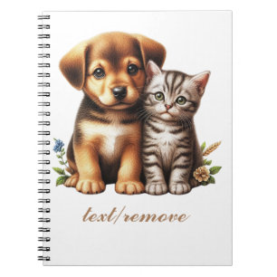 Cute puppy/kitten notebook