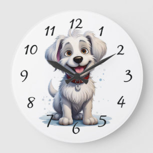 cute puppy large clock