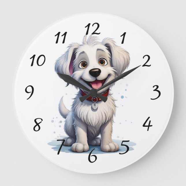 cute puppy large clock (Front)