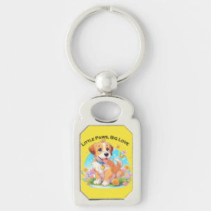 Cute Puppy Little Paws Big Love Key Ring