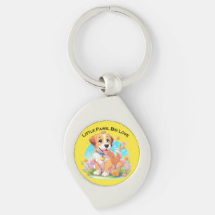 Cute Puppy Little Paws Big Love Key Ring