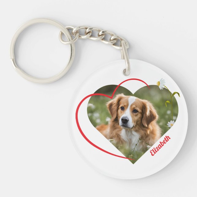 Cute Puppy Love Acrylic Keychain (Front)