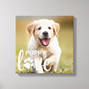 Cute Puppy Love Personalised Photo Pet Dog Lover Canvas Print