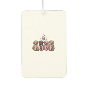 Cute Puppy Love Valentine Vintage Engraving Design Car Air Freshener