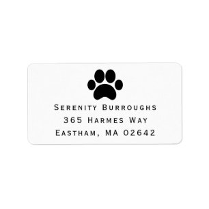 Cute Puppy Lover Mum Paw Print Dog Label