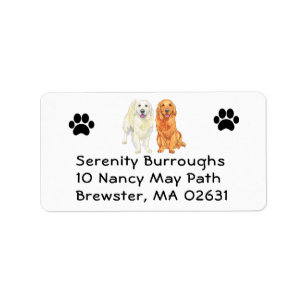 Cute Puppy Lovers Cartoon Dog Mum Golden Retriever Label