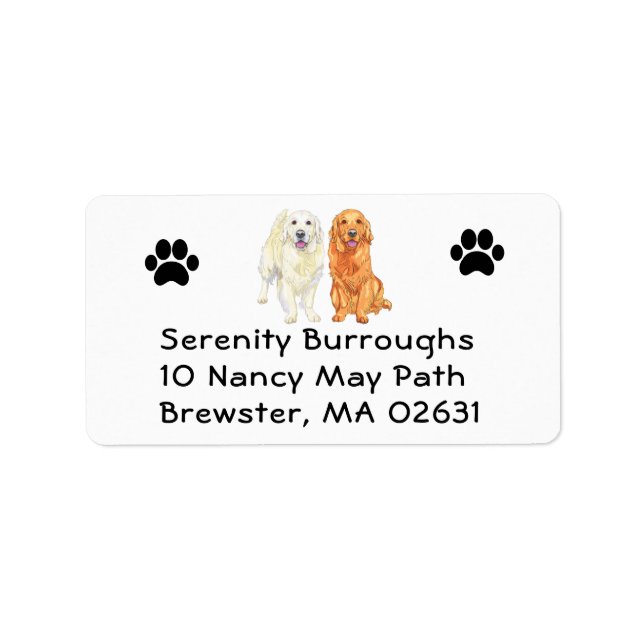 Cute Puppy Lovers Cartoon Dog Mum Golden Retriever Label (Front)